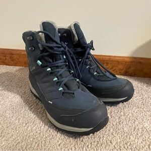 Women's Navy Lace Up Boots